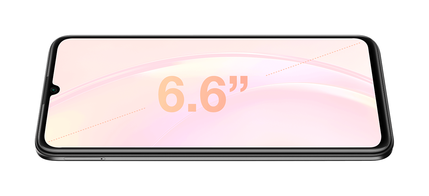 WIKO T3 smartophone screen view with its 6.6'' format highlighted