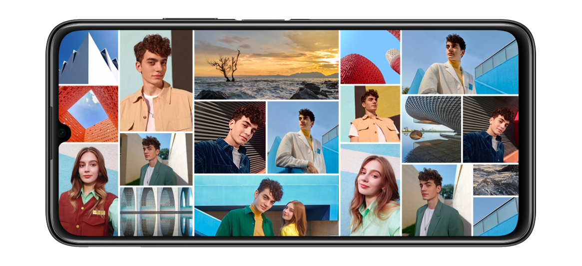 WIKO T3 focus on the screen displaying the Gallery app in action